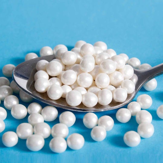 White 4mm Edible Pearls – Acorn Cake Supply