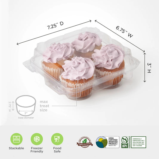 Compostable 4-pack 2.75" Classic Muffin Package