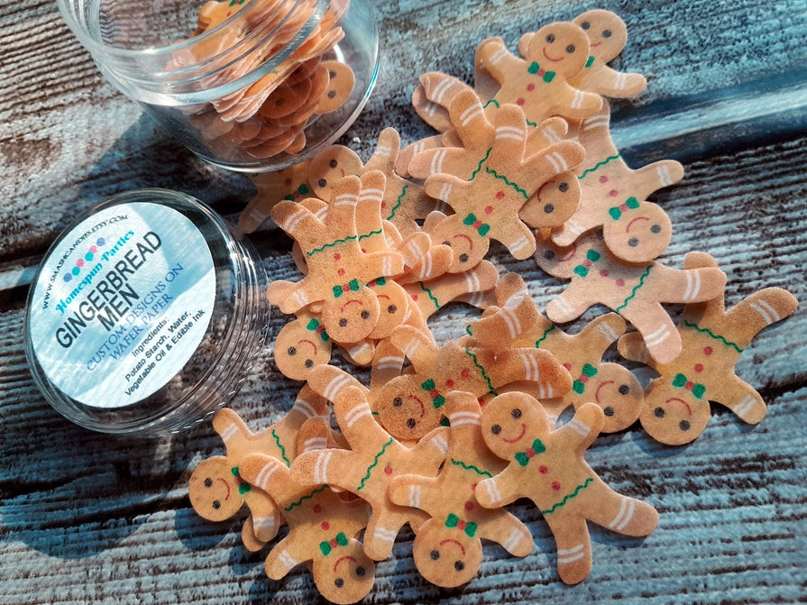 Mini Gingerbread Wafer Paper Decorations