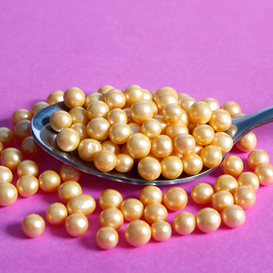 Gold 4mm Edible Pearls