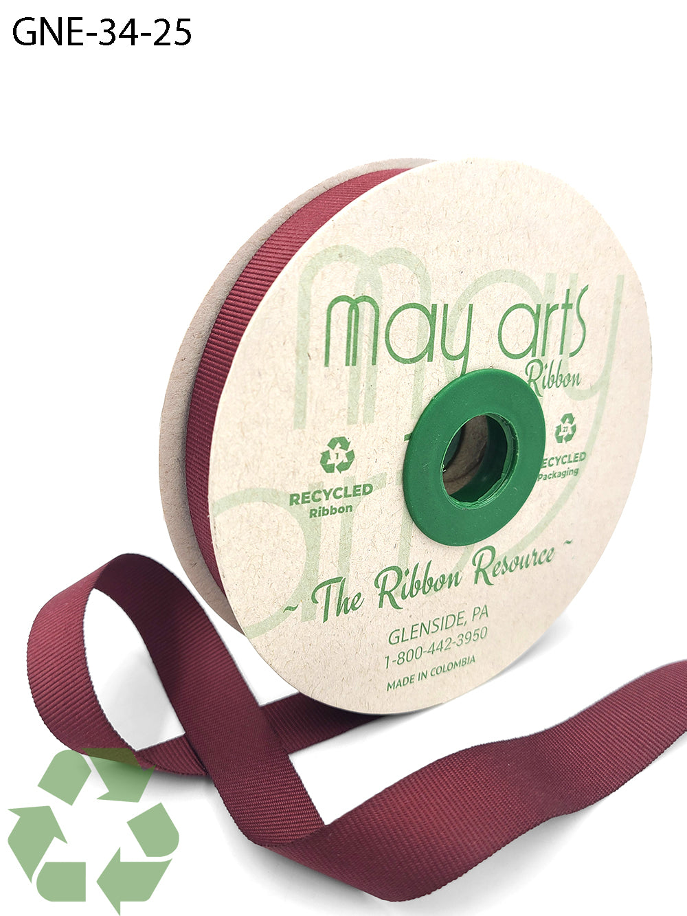 0.75 Inch Recycled Grosgrain Ribbon