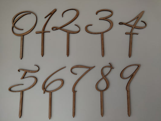 Wood Number Cake Toppers